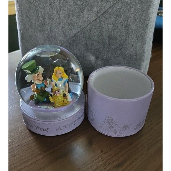 Disney Alice in Wonderland Jewelry Box/Snow Globe A Very Merry Unbirthday To You - Picture 6 of 10